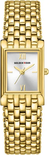 Miniatura 2 de GOLDEN HOUR Reloj de oro con pulsera rectangular vintage para mujer