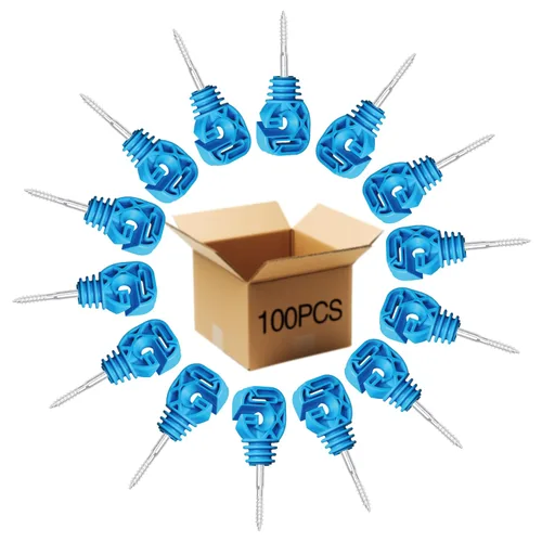 PK100 - Cerca eléctrica de múltiples usos aislantes en azul con 1 herramienta de zócalo gratis/portabrocas