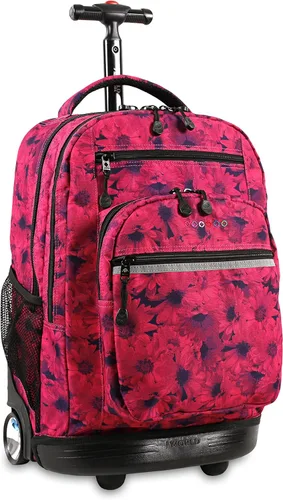Miniatura 33 de J World Sundance Mochila Rodante para Laptop para Niñas y Niños. Mochila Escolar con Ruedas, Rombos negro, 20 pulgadas