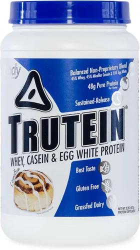 Miniatura 9 de Body Nutrition Trutein Polvo de Proteína Alto: 45% Suero, 45% Caseína, 10% Clara de Huevo, Sin Gluten, Bajo en Sodio, Polvo de Proteína de Suero