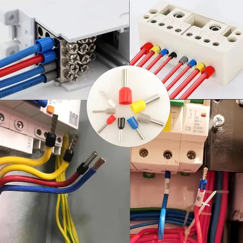 Miniatura 6 de Juego de terminales con casquillos de alambre de 900 piezas - 8 tipos de conectores AWG 22-7, surtido de terminales de punta, conector de engaste