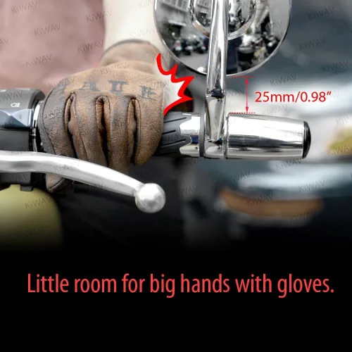 Miniatura 9 de KiWAV Espejos de extremo de barra de motocicleta Bob negro compatible con manillar roscado M6