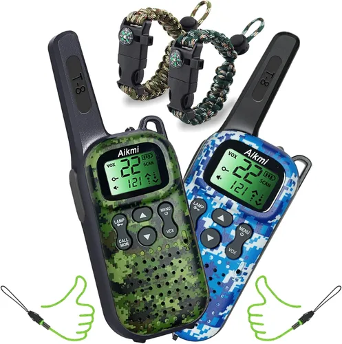Miniatura 10 de Juguetes para niños Walkie Talkies para niños de 5, 6, 7, 8 años, juego de simulación, policía, militar, caza de espías, campamento, juguetes al Azul