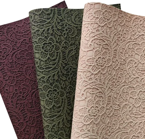 Miniatura 3 de Hojas de cuero sintético con textura de flores de 8 x 12 pulgadas (8.3 in x 11.8 in), diseño retro de otoño, tela sintética para lazos de cuero