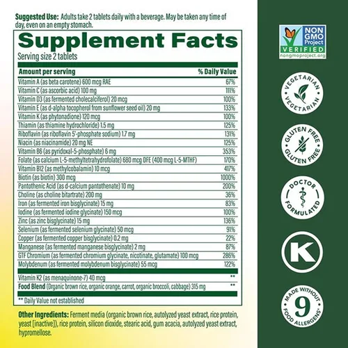 Miniatura 3 de MegaFood Multivitamínico avanzado para mujeres - Formulado por médicos con hierro, colina, vitamina D, vitamina C y zinc - Salud cerebral - Apoyo