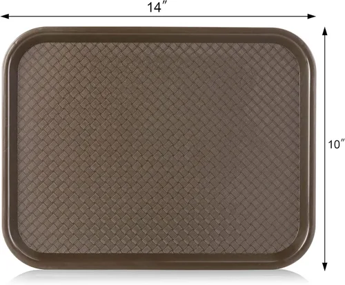 Miniatura 3 de New Star Foodservice Bandeja de comida rápida, bandeja de plástico reutilizable de 10 x 14 pulgadas, superficie antideslizante texturizada, bandeja