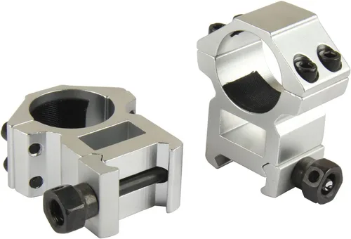 Miniatura 2 de TACFUN Silver A Pair 1.000 in / 1 pulgada de anillo de mira Picatinny Weaver Rail Mount