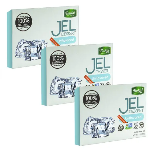 Bakol Postre de gelatina – Mezcla de postre vegano totalmente natural – Kosher – Halal – Sin edulcorantes artificiales sabores o colores – Sin sabor