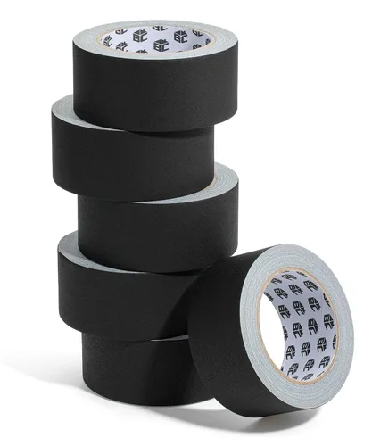 Miniatura 9 de Bates Cinta de Gaffing de 2 pulgadas x 23 yardas, paquete de 2 unidades - Negro, Cinta Multiusos para Suelo y Cable