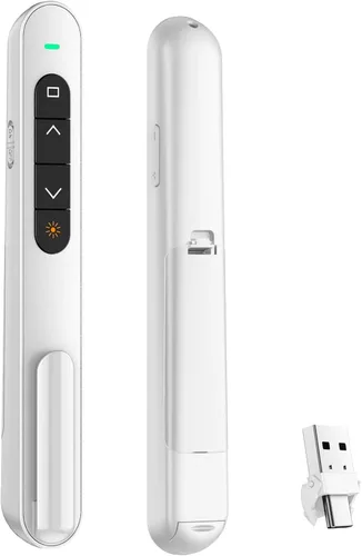 Miniatura 15 de QUI Clicker de presentación para PowerPoint, RF 2.4GHz USB Presentador inalámbrico remoto con Control de Volumen, Clicker de PowerPoint Avanzador