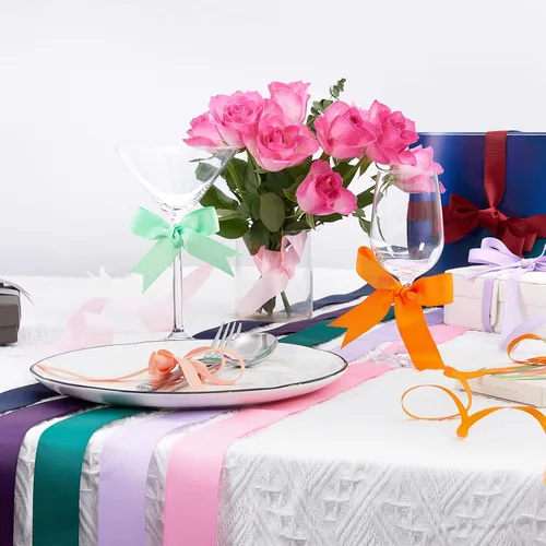Miniatura 3 de Cinta de grogrén de doble cara de color liso azul bebé de 1-1/2 pulgadas x 50 yardas para envolver regalos, bodas, fiestas, manualidades, lazos