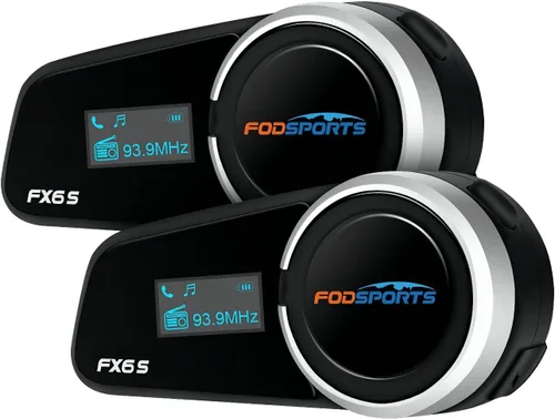 Miniatura 11 de Fodsports FX6 - Auriculares Bluetooth para motocicleta, intercomunicador Bluetooth para grupo de 6 motociclistas, sistemas de comunicación