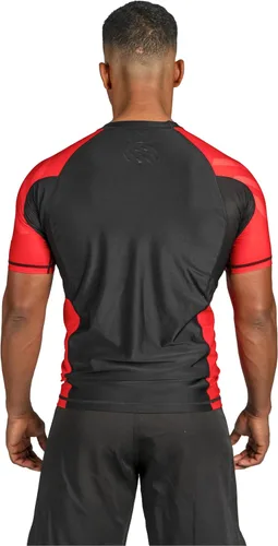 Miniatura 7 de Sanabul Esencial manga corta Rash Guard MMA BJJ Wrestling Grappling Jiu Jitsu Rojo
