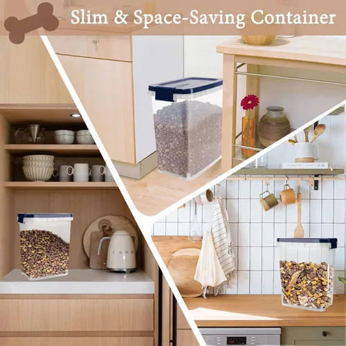 Miniatura 5 de Contenedor de almacenamiento de comida para gatos de 5 a 10 libras con cuchara, recipiente hermético para alimentos para perros, gatos, semillas