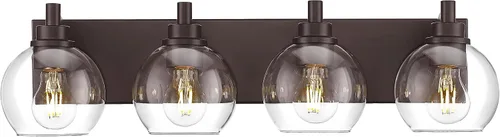 Miniatura 14 de Accesorios de iluminación de baño, luz de tocador mate negra de 2 luces, apliques de pared modernos con pantalla de globo de vidrio transparente