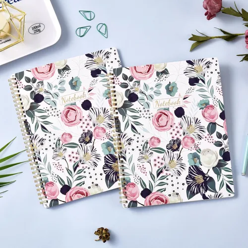 Miniatura 2 de Cuaderno de espiral – Cuadernos encuadernados en espiral, 8.5 x 11 pulgadas, cuaderno de diario con papel grueso y bolsillo trasero, 110 páginas
