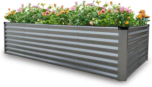 Miniatura 32 de GARDMAX 2x2x1FT Galvanized Round Raised Garden Bed Kit, Metal Planter Boxes Outdoor with Easy Assembly, Large Garden Bed for Vegetables, Fruits