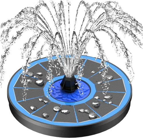Miniatura 2 de SZMP Fuente solar de 3.5 W 2023 mejorada y bomba de fuente solar de 4 W para baño de pájaros, bomba de fuente solar con boquilla 7 en 1, 4 tubos
