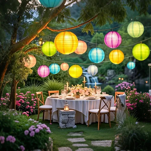 Miniatura 3 de 30 luces LED de fiesta con pilas, iluminación de temporada para globos, linternas de papel, impermeables, color blanco cálido