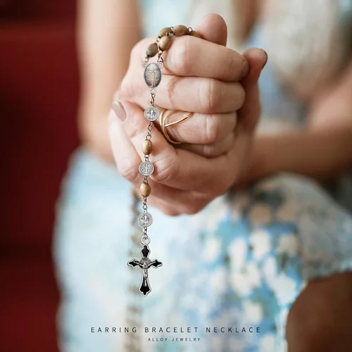 Miniatura 6 de 60 dijes de cruz de rosario esmaltados de aleación de 6 colores, dijes de cruz pequeña de Jesús, colgantes de crucifijo de Jesús, cuentas para hacer