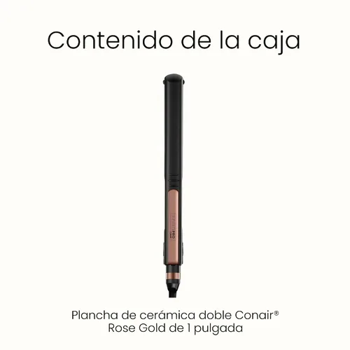 Miniatura 8 de INFINITI PRO CONAIR Plancha de pelo de cerámica en oro rosa, plancha de 1 pulgada con placas extra largas, incluyendo una placa flotante, tecnología