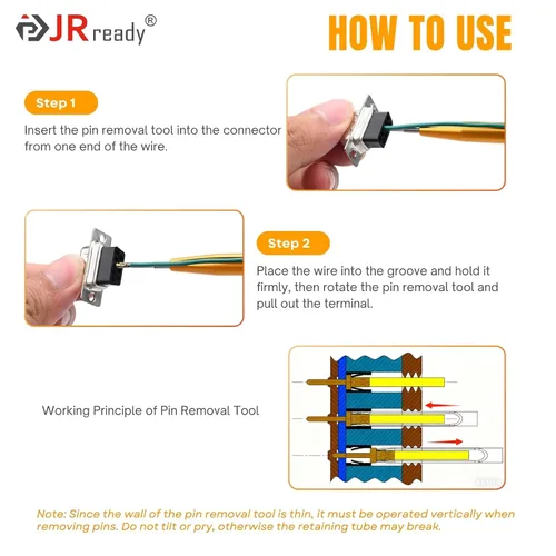 Miniatura 8 de JRready ST6579 DB9 Terminales de crimpado chapados en oro DB9 Conectores Herramienta de extracción de pines DRK-D Sub Inserción Extracción