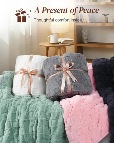 Miniatura 7 de Kivik - Mantas con peso de doble cara para adultos, mantas estampadas a cuadros, súper suaves y pesadas, para sofá y cama, con tela ultra esponjosa