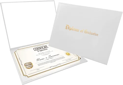 Miniatura 19 de Gradplaza Cubierta de diploma para certificado de 8.5 x 11 pulgadas impreso "Diploma de graduación" negro soporte para diploma liso para escuela