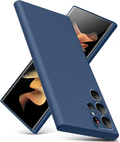 Funda para Samsung Galaxy S22 Ultra, funda delgada de silicona líquida, a prueba de golpes, funda delgada para Samsung Galaxy S22 Ultra, funda Azul