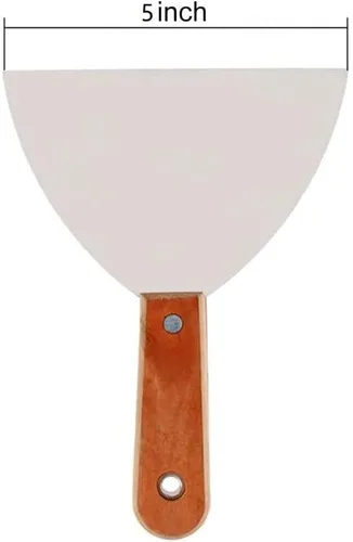 Miniatura 2 de Utoolmart Raspador de masilla de acero al carbono de 5 pulgadas con mango de madera para pegar pintura, pared, baldosas