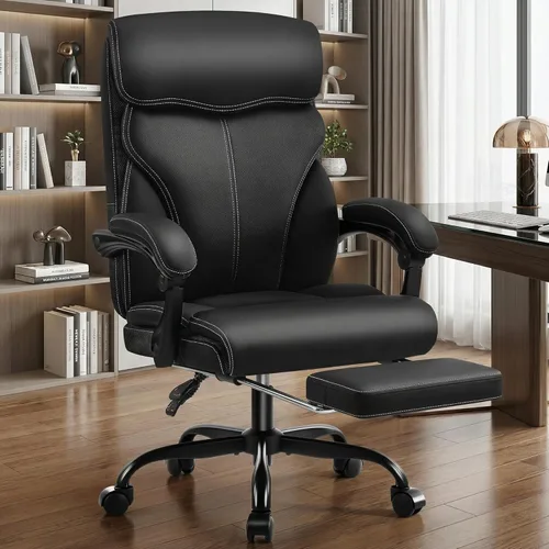 Miniatura 15 de AreShark Silla de oficina – Silla ejecutiva de escritorio cómoda transpirable con respaldo alto y soporte lumbar, silla ergonómica de cuero rodante