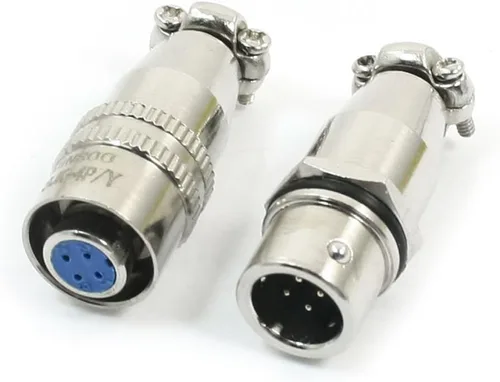 Aexit XS8JK-4P/Y 4 Accesorios de audio y video Pin 0.315 in Rosca Dia Tornillo de metal Tipo de junta a tope Conector macho Conectores y adaptadores