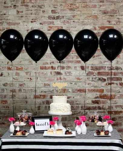 Miniatura 6 de KBZVNAF Globos negros de látex para fiesta, paquete de 50 globos de helio negro mate de 12 pulgadas para decoración de bodas, graduaciones, baby