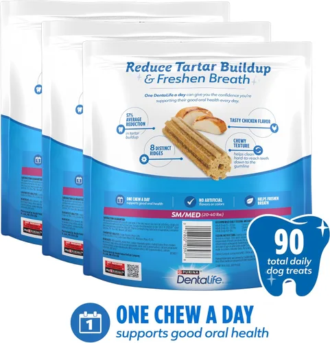 Miniatura 10 de Purina DentaLife - Masticables dentales diarios para perros de razas pequeñas y medianas, 90