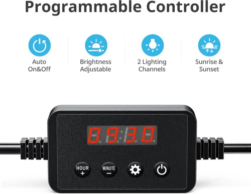 Miniatura 3 de NICREW ClassicLED Plus - Luz LED para acuario con temporizador, 10 vatios, para pecera de 12 a 18 pulgadas, luz diurna y ciclo de luz de luna