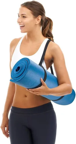 Miniatura 6 de Vandue Extra Thick 0.4" Tech Foam Exercise Yoga Mat w/Carry Strap - Non-slip, Moisture-Resistant Cushion for Pilates - Support for Stretching &