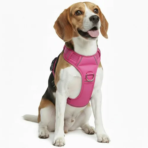 Miniatura 18 de Arnés sin tirones para perro, con 2 clips para correa, chaleco Oxford reflectante ajustable para mascotas con asa de fácil control para perros Negro