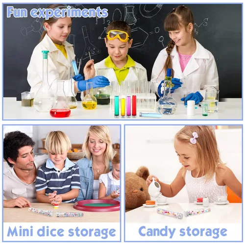 Miniatura 6 de Xinnun Tubo de prueba de plástico para dulces, 200 unidades, 1.5 fl oz, transparente, tapa de tubo de sal de baño, decoración de viales de plástico