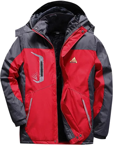 Miniatura 8 de Chaqueta de esquí impermeable para hombre, abrigo de nieve de forro polar, resistente al viento, con capucha, rompevientos, montaña, ropa