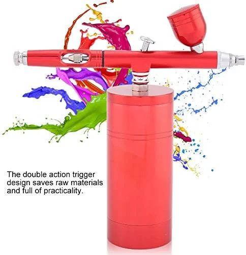 Miniatura 4 de Kit de compresor de aire con mini aerógrafo, boquilla de doble acción multiusos de 0.012 in, pistola pulverizadora de pintura con capacidad de 7 CC