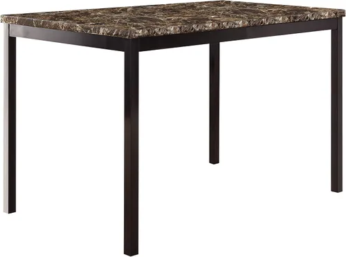Miniatura 8 de Lexicon Malaya - Mesa de comedor con altura superior de mármol sintético, 40 pulgadas de largo x 40 pulgadas de ancho, marrón