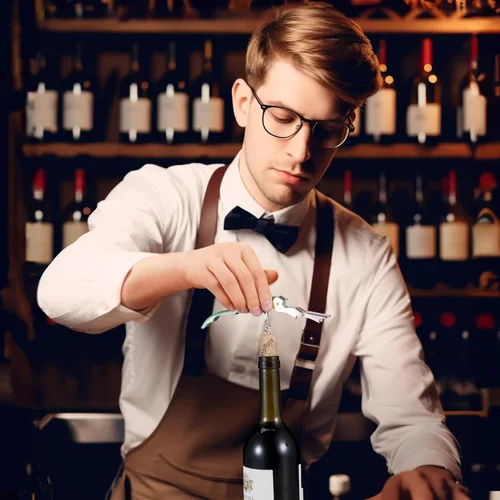 Miniatura 7 de HYZ Paquete de 2 Abridor de Vino Sacacorchos de Camarero, Llave de Vino Profesional para Servidores, Bartender con Cortador de Papel de Aluminio