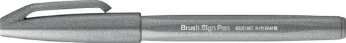Miniatura 14 de Bolígrafo Pentel Fude Touch, negro, tipo pincel con punta de fieltro (SES15C-A)