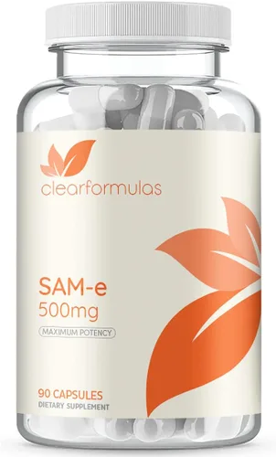 Miniatura 11 de Clear Formulas Bioactive SAM-e 500 mg - Suplemento SAM-e de alta resistencia con forma S, S biológicamente activa para el hígado y el estado