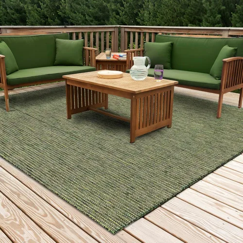 Miniatura 49 de Liora Manne Carmel - Alfombra tejida de perfil bajo de fácil cuidado para interiores y exteriores, color aguamarina, 6 pies 6 pulgadas x 9 pies 4