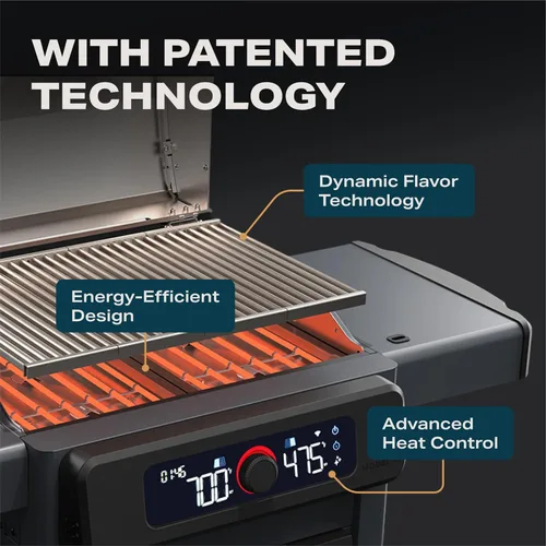 Miniatura 7 de Current® Model G - Parrilla eléctrica inteligente para exteriores con rango de 200-700 °F para asar, precisión digital, zonas de calor Pizarra