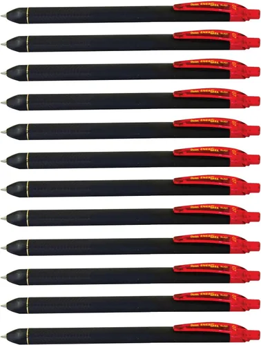 Miniatura 8 de Pentel EnerGel Kuro - Bolígrafo de gel líquido, (punta de 1/32 pulgadas - 0.7 mm) línea media, tinta negra, paquete de 12 (BL437R1-A)