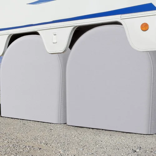 Miniatura 6 de eletecpro - Juego de 2 fundas para neumáticos de RV con revestimiento impermeable y tela Oxford 600D resistente, accesorios para neumáticos a prueba