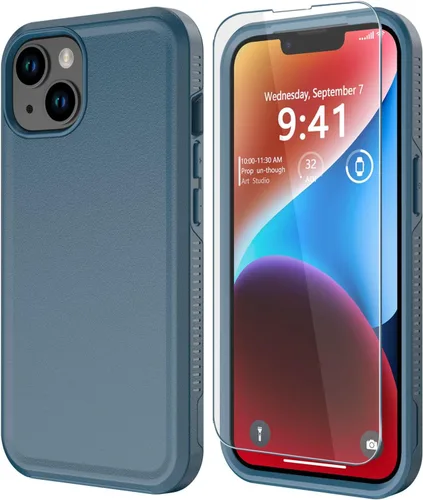 Miniatura 22 de Diverbox Funda para iPhone 14 [a prueba de golpes] [a prueba de caídas] [protector de pantalla de vidrio templado], funda de protección resistente