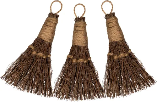 Miniatura 7 de Escoba de canela, aroma a canela, 6 pulgadas (paquete de 3), mini escoba decorativa para protección de puerta 03 Paquete